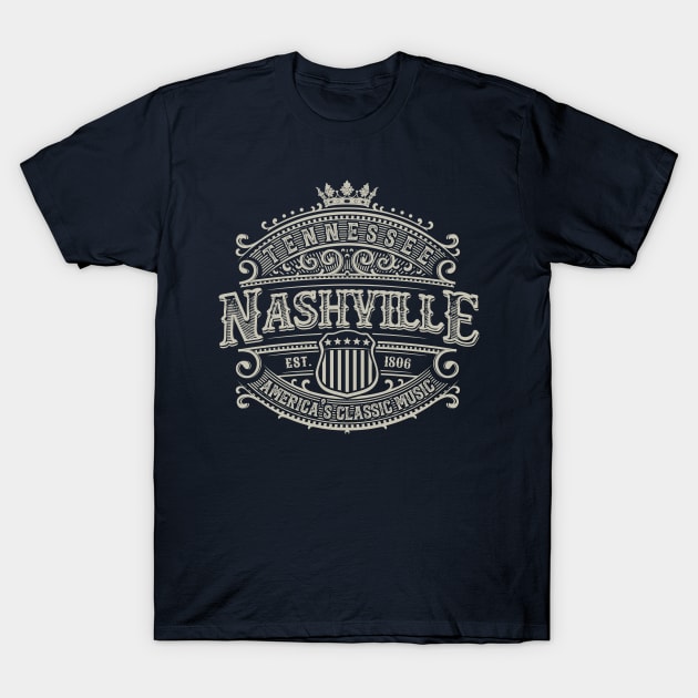 Nashville Tennessee Music City T-Shirt by Designkix